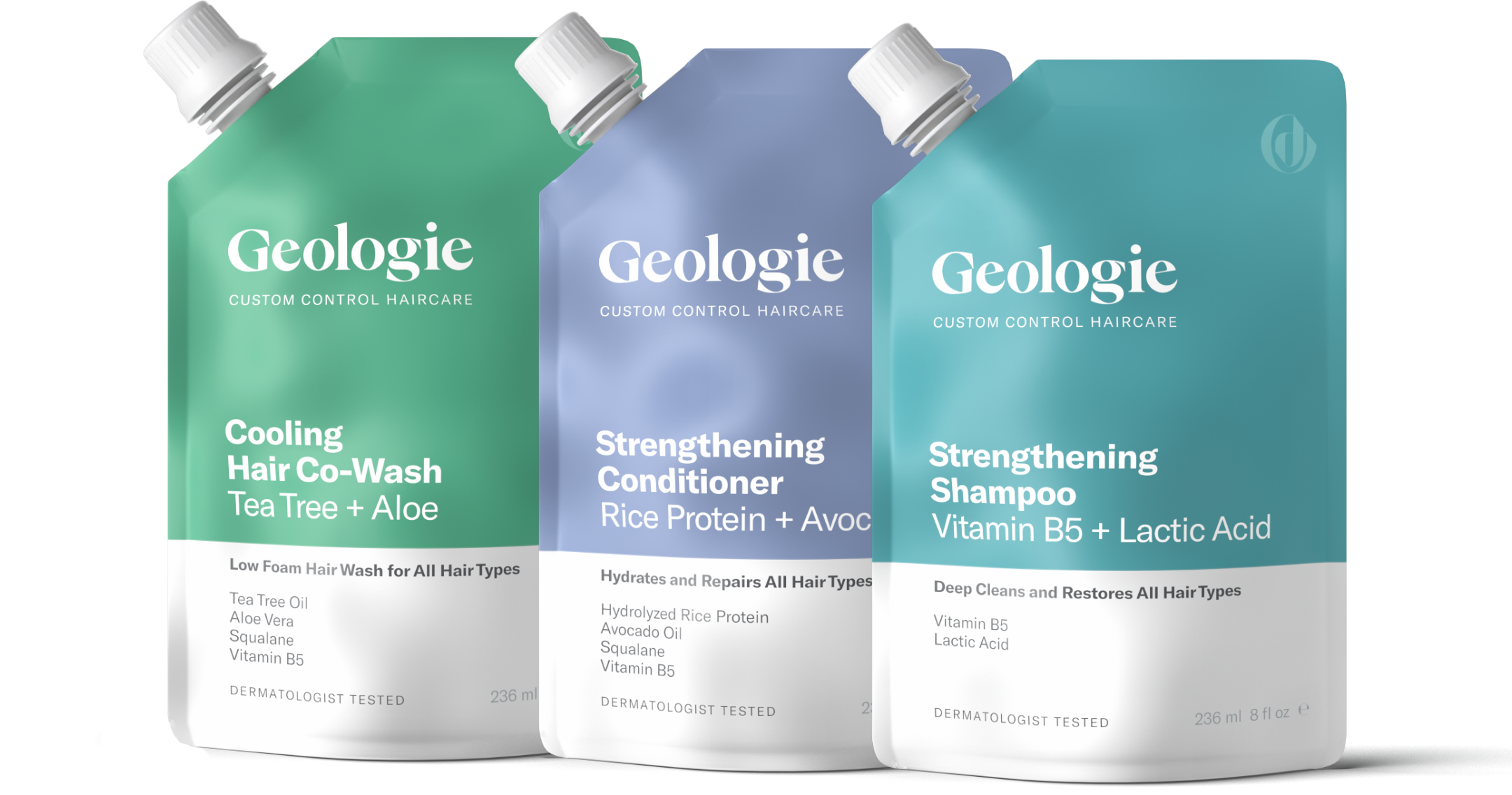 Cooling Co-Wash + Strengthening Shampoo & Conditioner