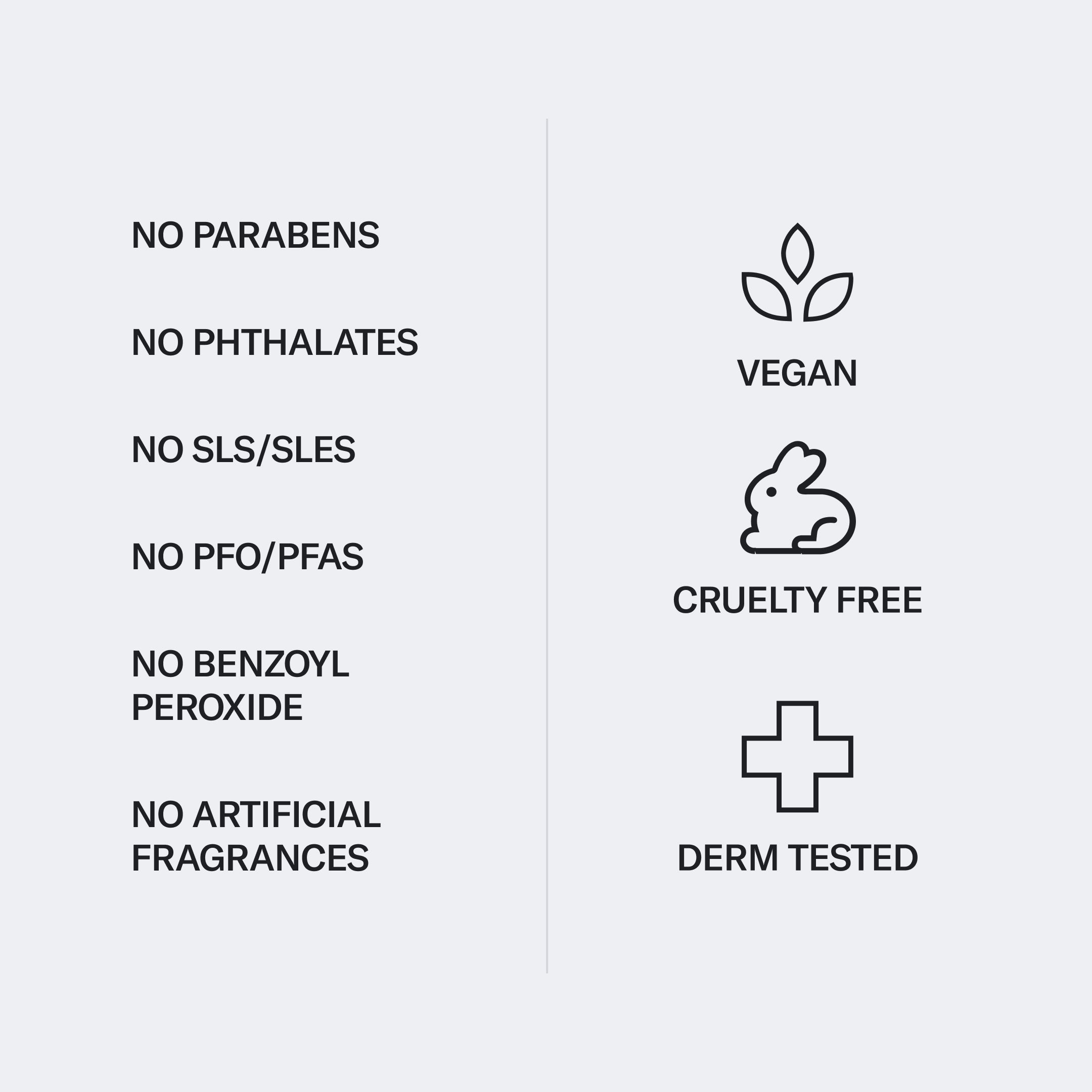 Geologie Skincare Gift Set labels indicate that it contains no parabens, phthalates, SLS/SLES, PFO/PFAS, benzoyl peroxide, or artificial fragrances. The packaging also features symbols for vegan, cruelty-free, and dermatologist tested attributes.